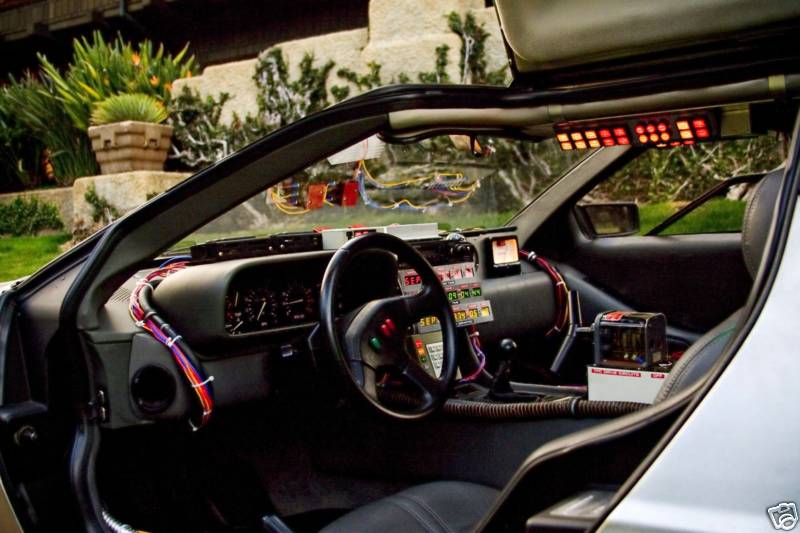 An almost exact replica of Doc Brown's DeLorean from Back to the Future