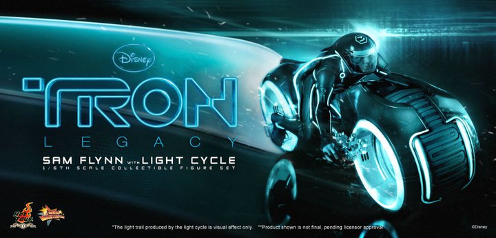 TRON LegacySam Flynn Collectible Figure with Light Cycle teaser