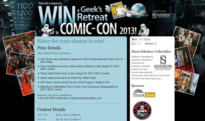 Sideshow Comic-Con Give-Away