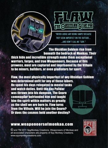 Flaw the Obsidian Gohlem Trading Card Bio