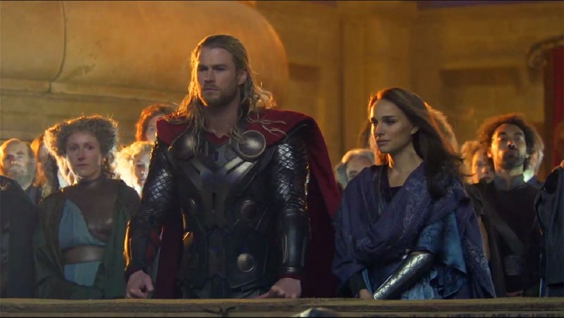 Chris Hemsworth and Natalie Portman in Thor The Dark World