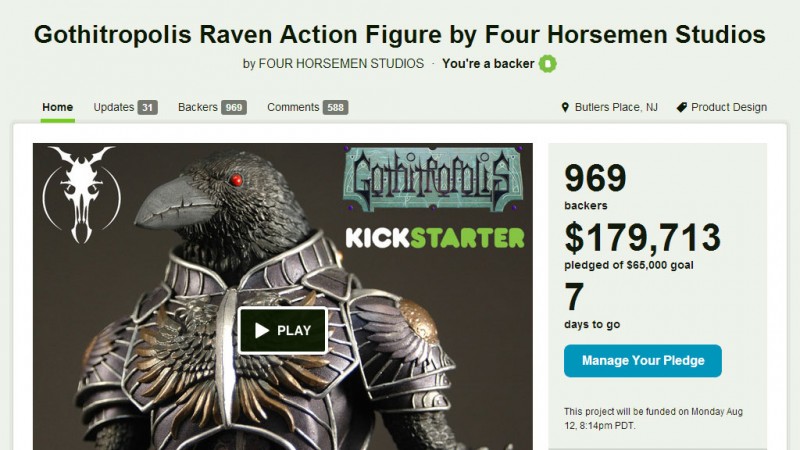 Kickstarter - Gothitropolis Ravens by the Four Horsemen - 1 week to go