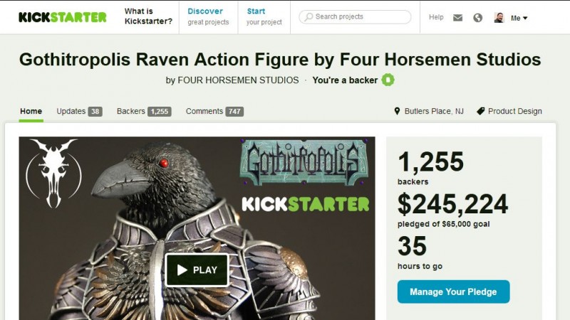 Kickstarter - Gothitropolis Ravens by the Four Horsemen - 35 hours to go