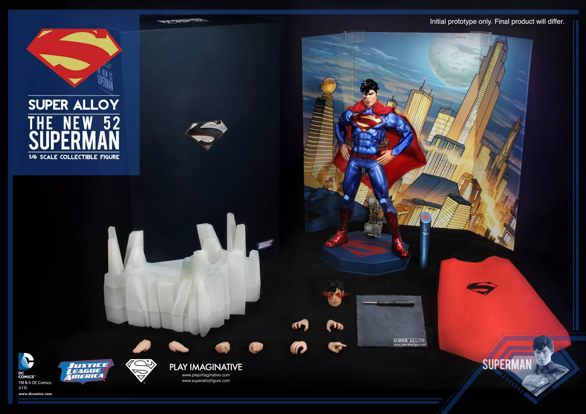 DC COMICS BATMAN THE NEW 52 Super Alloy Superman 1/6 Die Cast 30 cm 