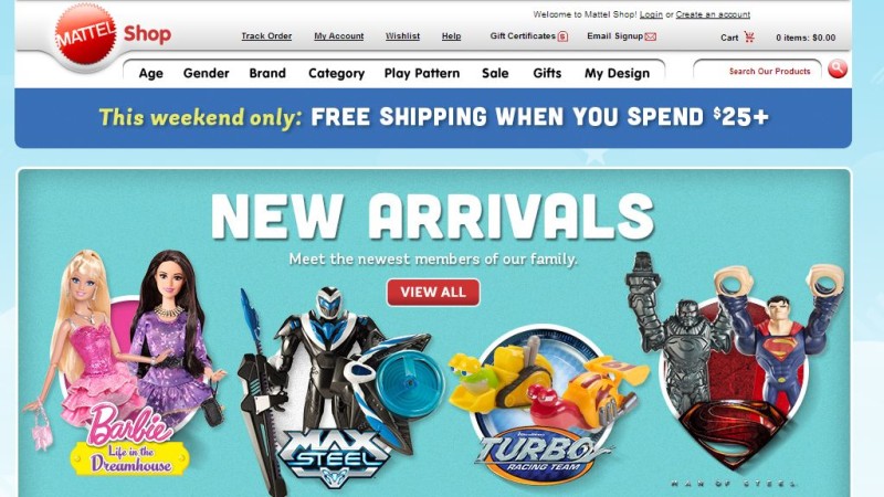 Mattel Shop  free shipping over 25