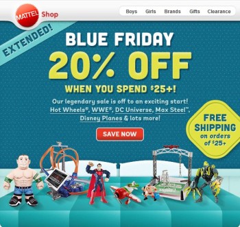 Mattel Shop Blue Friday