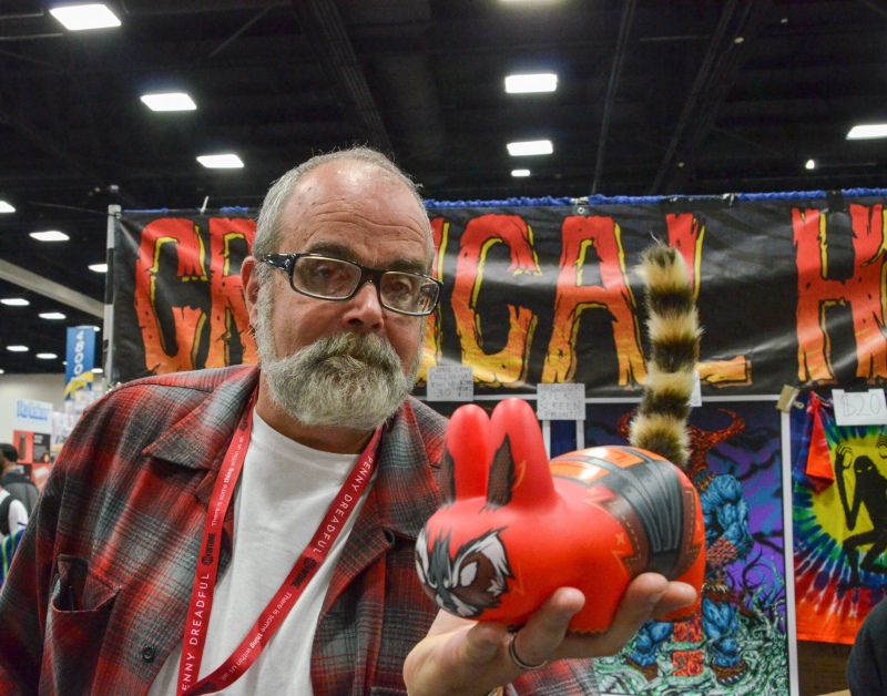 Frank Kozik with Marvel Labbit Rocket Raccoon - Image Credit: Vinyl Pulse