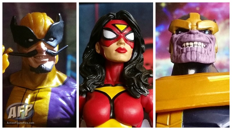 Marvel Legends Batroc, Spider-Woman, and Thanos - AFP video fly-by