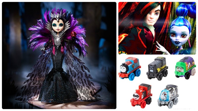 Mattel SDCC 2015 exclusives - Ever After High Raven Queen, Monster High villain 2-pack, Thomas and Friends Super Friends Minis