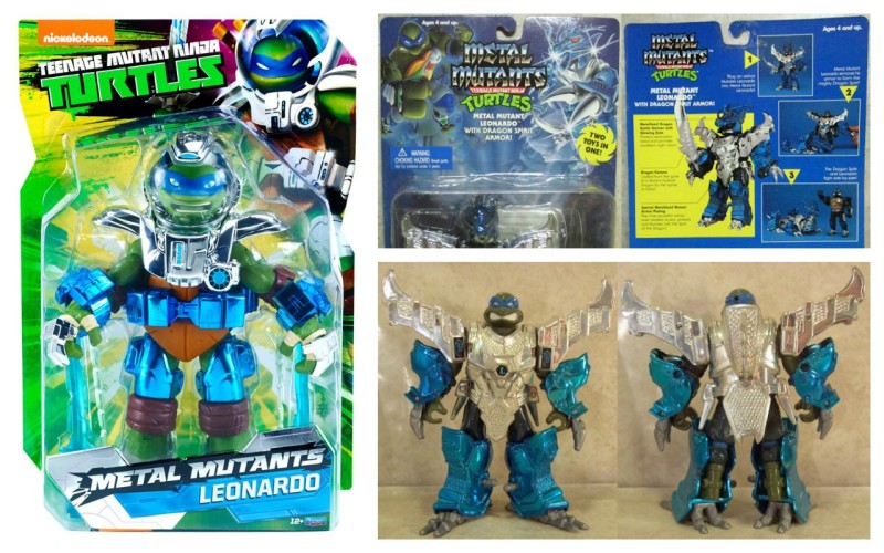 Playmates TMNT Metal Mutants Leonardo - 2015 and 1995