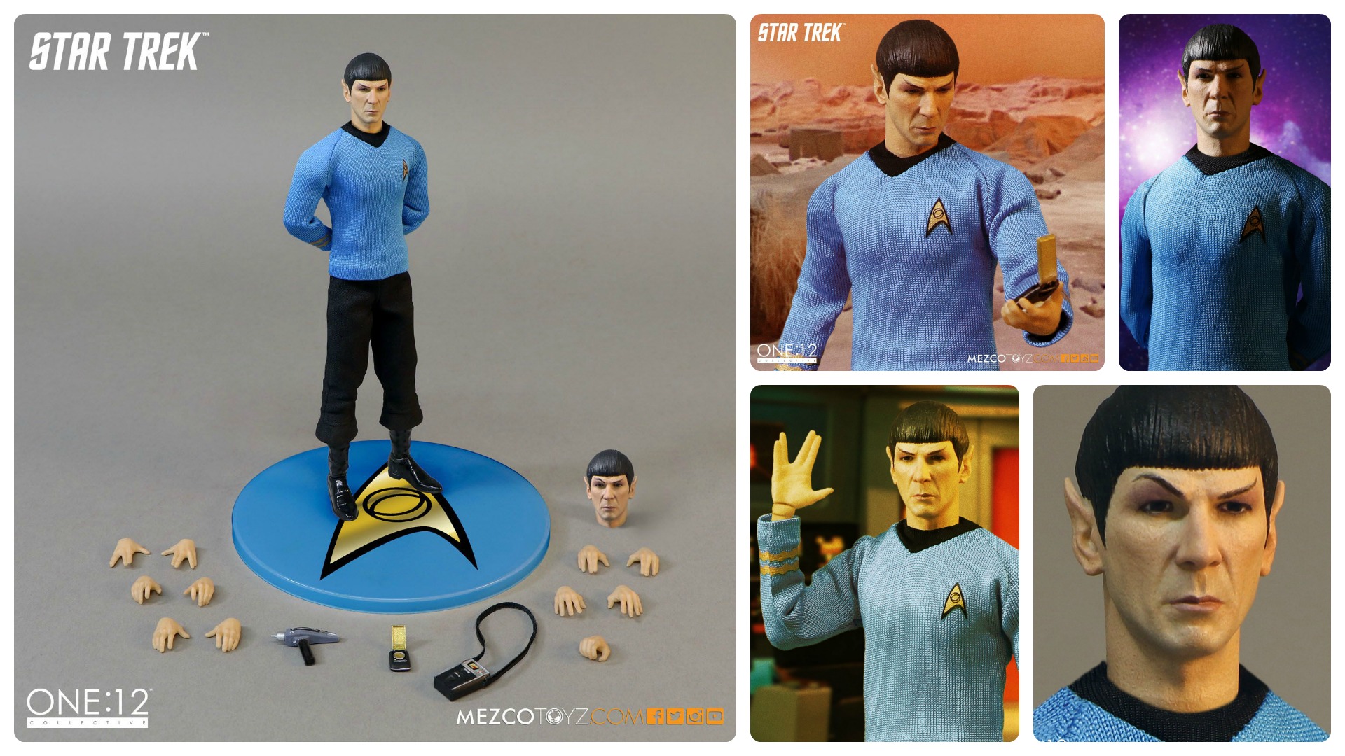 Spock - NEW PRODUCT: HIYA toys: 1/12 2009 version of "Star Trek" - Spock/McCoy [2 styles in total]  Mezco-One-12-Collective-Star-Trek-Spock